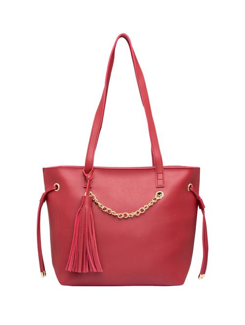 red leatherette regular handbag - 15146158 - Very Small Image - 1