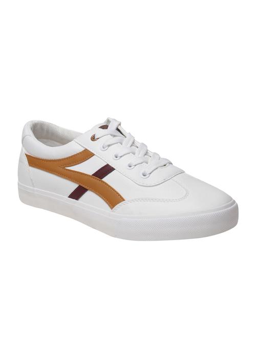 white leatherette lace up sneaker - 15146870 - Very Small Image - 1