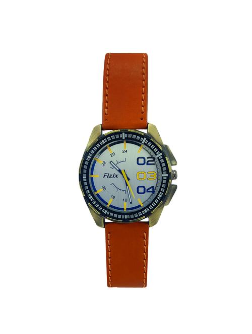 jm mens orange strap analog watch - 15147029 - Very Small Image - 1