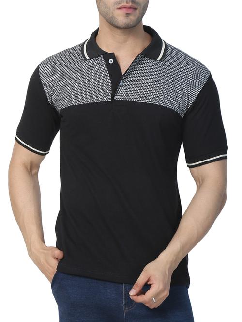 black printed polo t-shirt - 15148126 - Very Small Image - 1