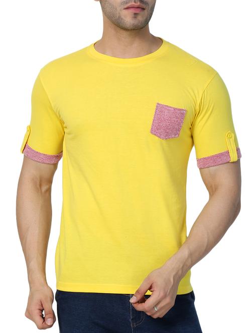 yellow solid pocket t-shirt - 15148143 - Very Small Image - 1