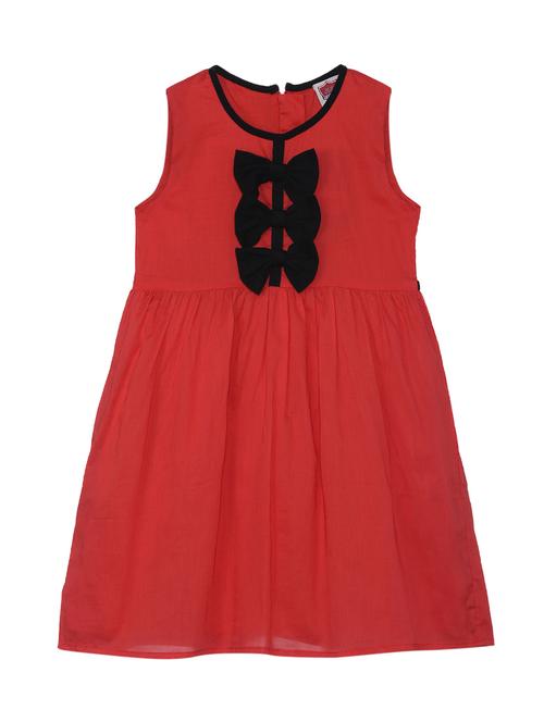 red cotton frock - 15151414 - Very Small Image - 1