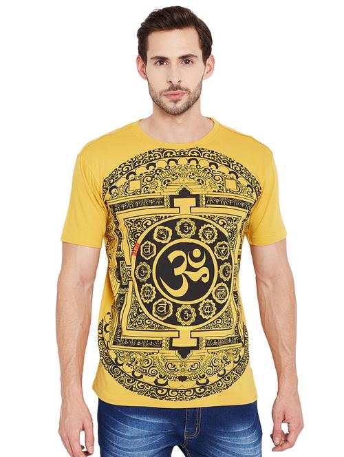 yellow cotton front print -shirt - 15151554 - Very Small Image - 1