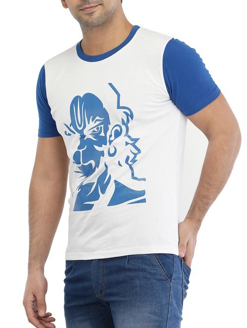 white cotton front print t-shirt - 15152178 - Very Small Image - 1