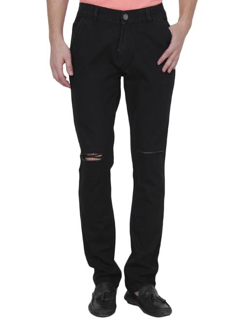 black cotton blend ripped jeans - 15153658 - Very Small Image - 1