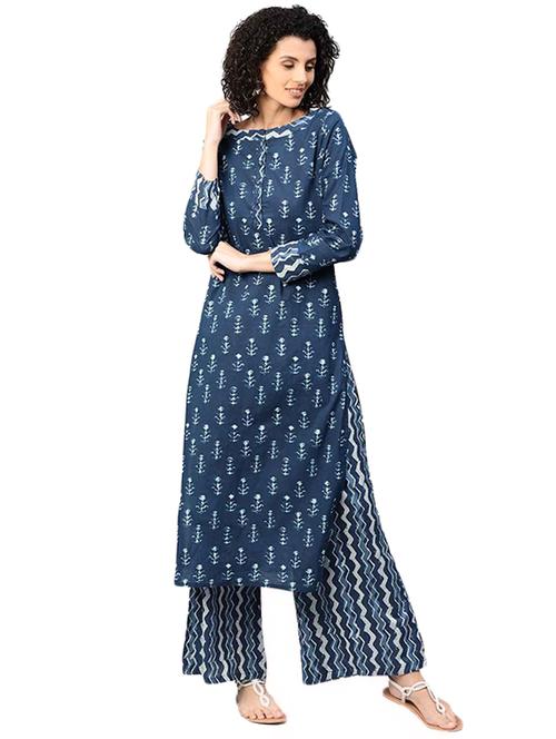 indigo kurta palazzo set - 15155006 - Very Small Image - 1