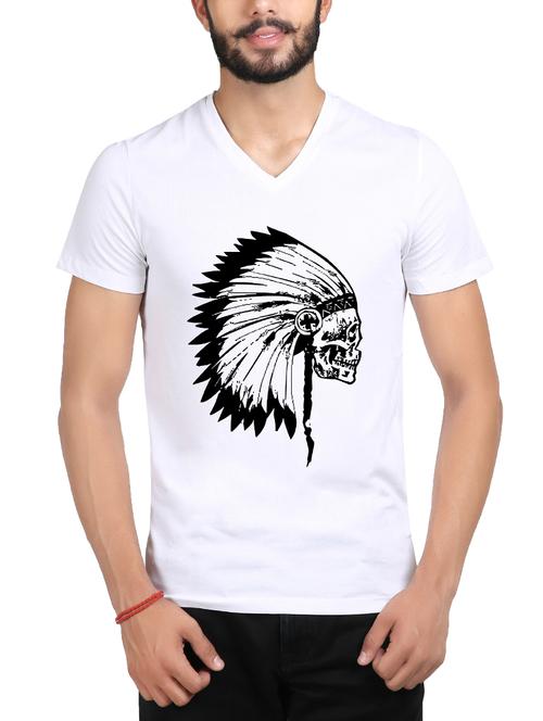 white cotton chest print tshirt - 15155349 - Very Small Image - 1