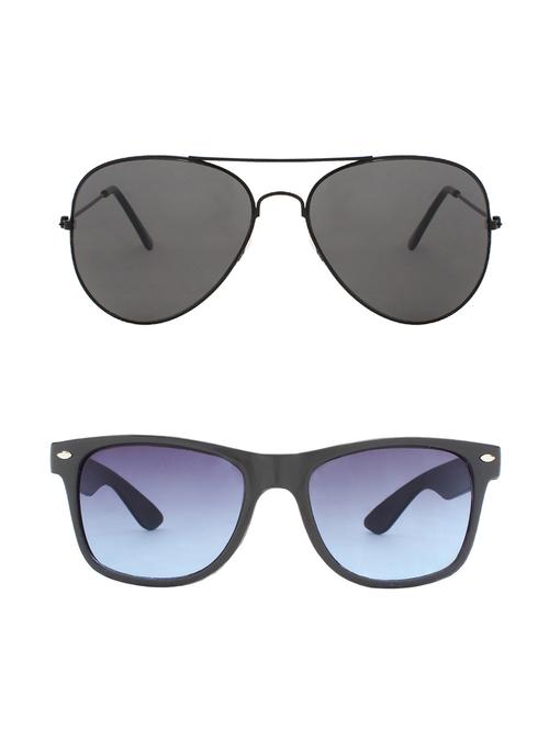 abner combo of 2 sunglasses aviator & wayfarer sunglasses-combo 2346 - 15156125 - Very Small Image - 1