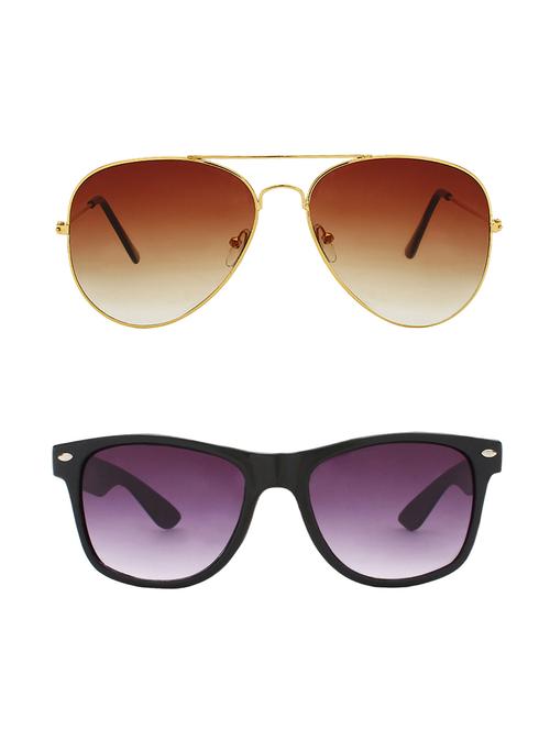 abner combo of 2 sunglasses aviator & wayfarer sunglasses-combo 2333 - 15156198 - Very Small Image - 1