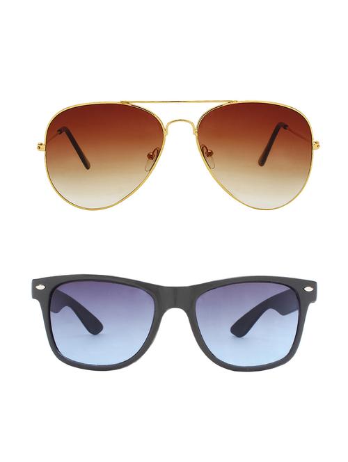 abner combo of 2 sunglasses aviator & wayfarer sunglasses-combo 2345 - 15156200 - Very Small Image - 1