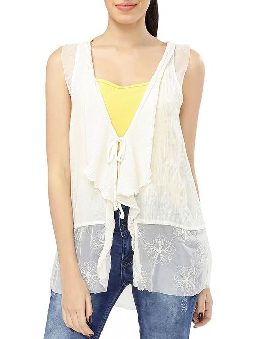 solid white cotton shrug - 15157340 - Very Small Image - 1