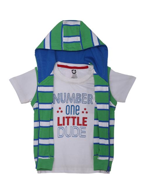 white cotton t-shirt with jacket - 15157966 - Very Small Image - 1
