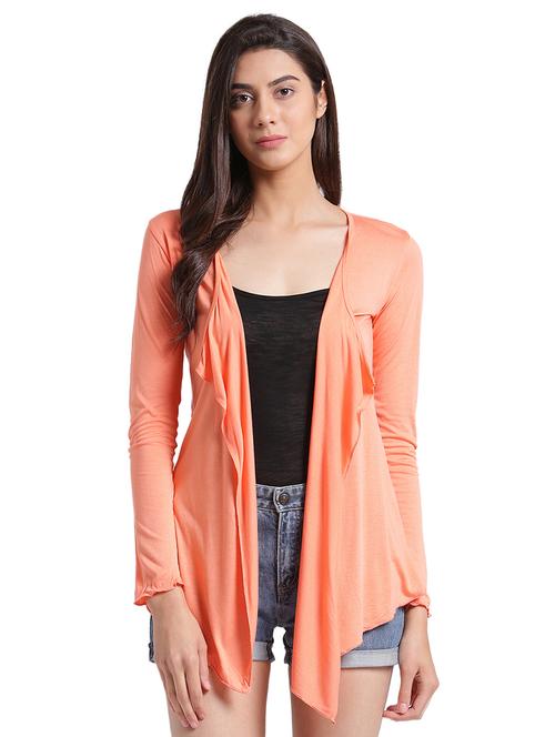 orange solid viscose shrug - 15159174 - Very Small Image - 1