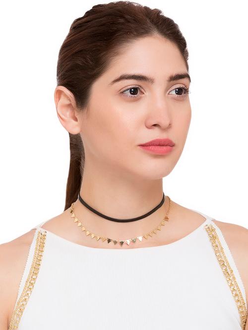 gold metal choker necklace - 15160496 - Very Small Image - 1