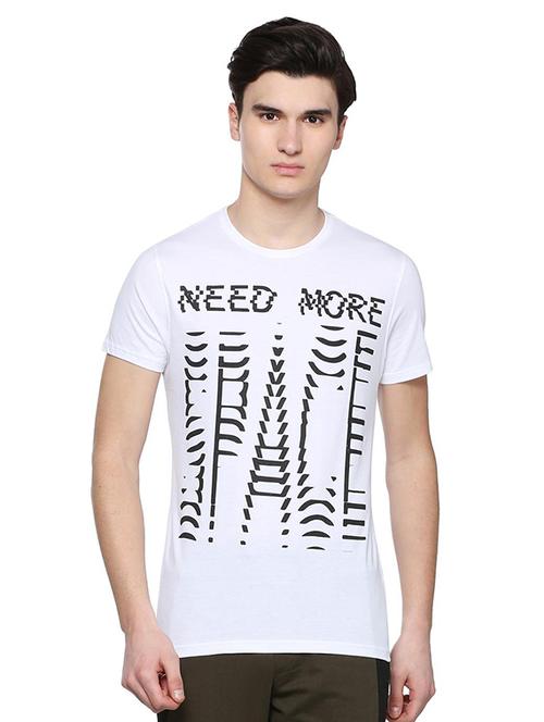 white cotton front print tshirt - 15160627 - Very Small Image - 1