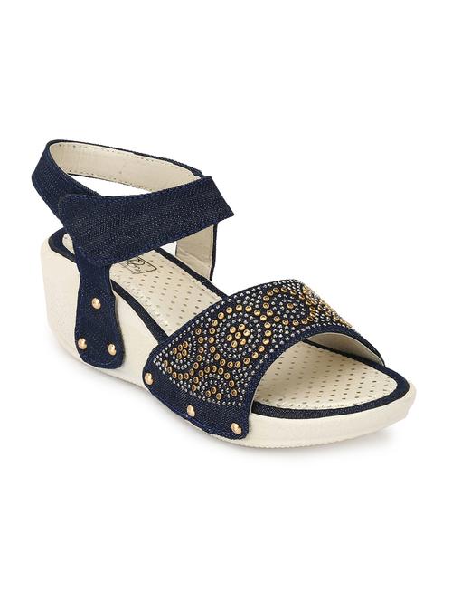 zachho blue jeans cloth with glitters airmix 2 welcro wedges - 15161020 - Very Small Image - 1