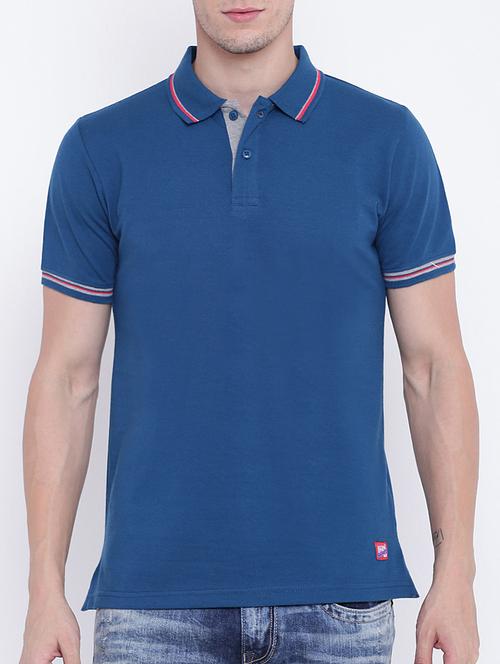 turquoise cotton polo t-shirt - 15161145 - Very Small Image - 1