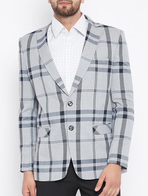 grey poly wool casual blazer - 15162095 - Very Small Image - 1