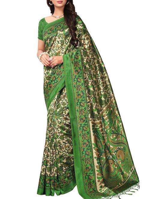 silk blend printed saree - 15162469 - Very Small Image - 1