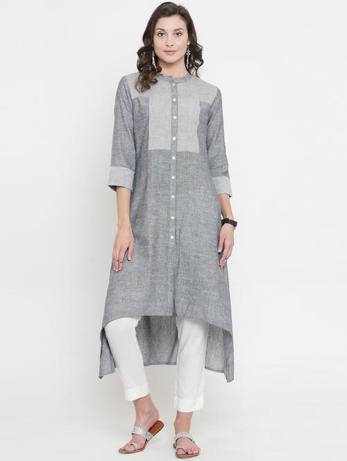 high-low kurta with pant - 15162907 - Very Small Image - 1