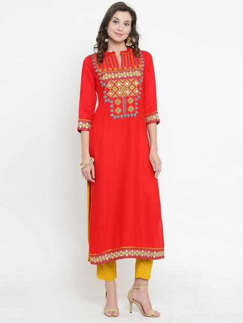 embroidered kurta pant set - 15162914 - Very Small Image - 1