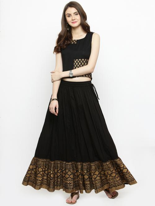 foil printed skirt top set - 15162925 - Very Small Image - 1