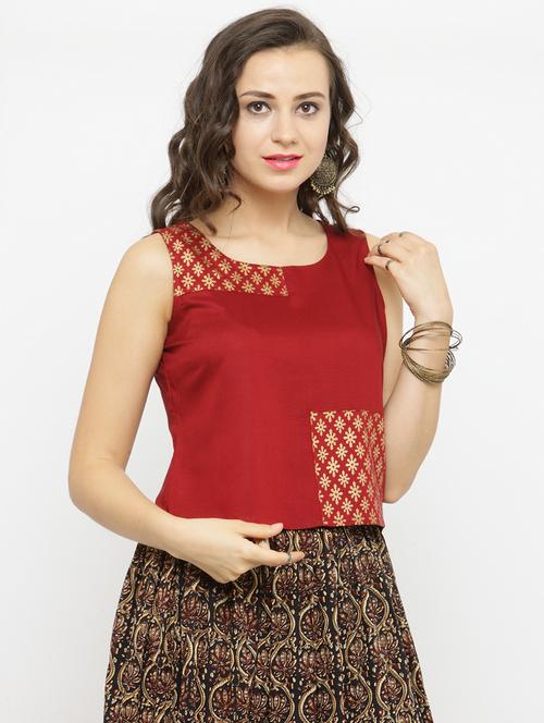 red viscose blouse - 15162931 - Very Small Image - 1