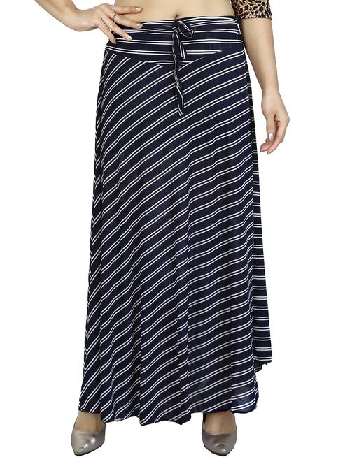 navy blue striped maxi skirt - 15163327 - Very Small Image - 1