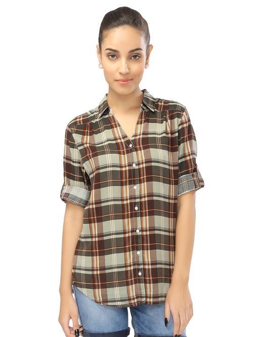 green cotton casual shirt - 15163331 - Very Small Image - 1