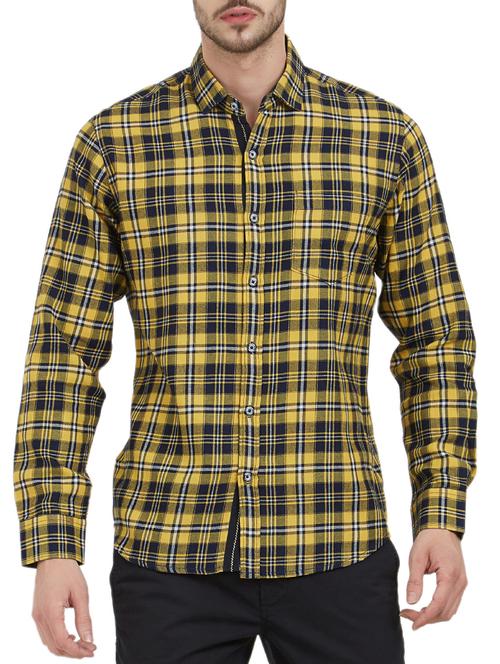 yellow cotton casual shirt - 15163545 - Very Small Image - 1