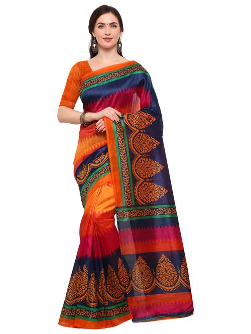 orange art silk bhagalpuri saree with blouse - 15164961 - Very Small Image - 1