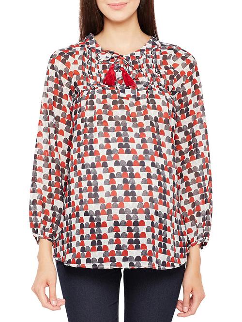 red printed maternity tunic - 15165521 - Very Small Image - 1