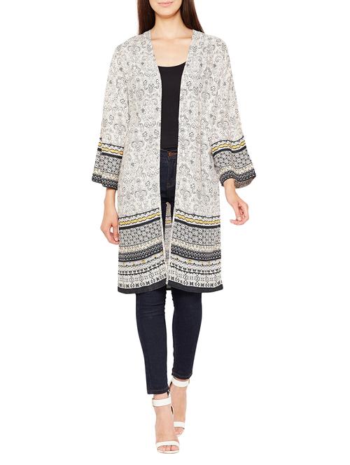 white printed viscose shrug - 15165877 - Very Small Image - 1