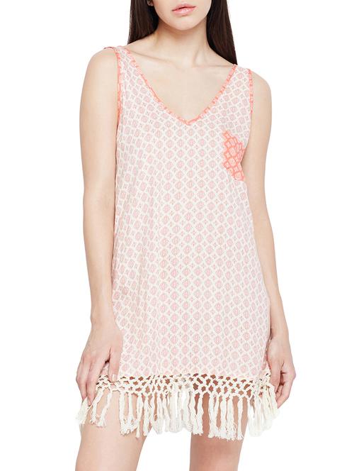 orange printed viscose coverup - 15165882 - Very Small Image - 1