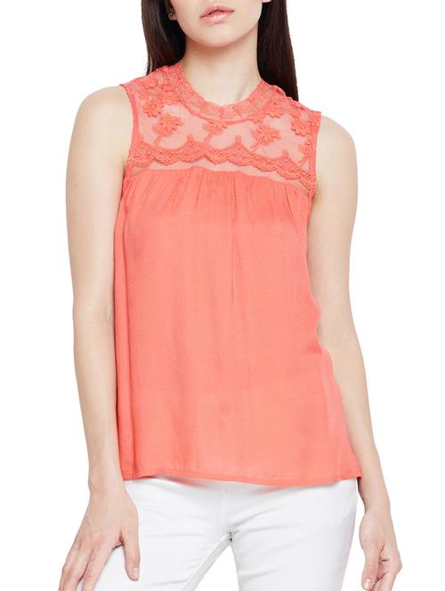 lace paneled gathered detail top - 15165888 - Very Small Image - 1