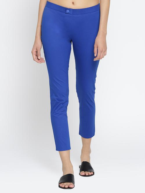solid blue lycra jegging - 15168638 - Very Small Image - 1