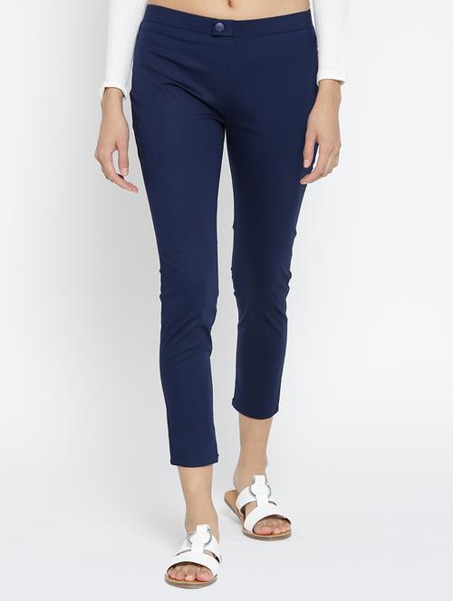 navy blue lycra jegging - 15168640 - Very Small Image - 1
