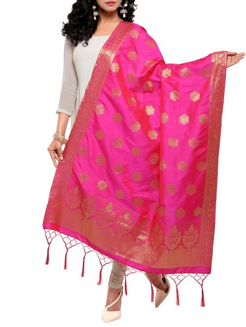pink poly silk dupatta - 15168885 - Very Small Image - 1