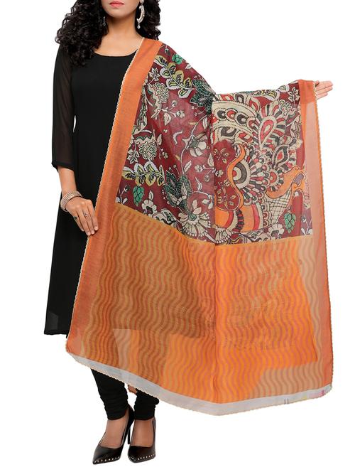 orange printed dupatta - 15168960 - Very Small Image - 1
