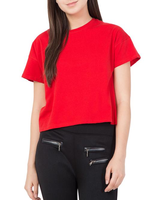solid red cotton tee - 15169320 - Very Small Image - 1