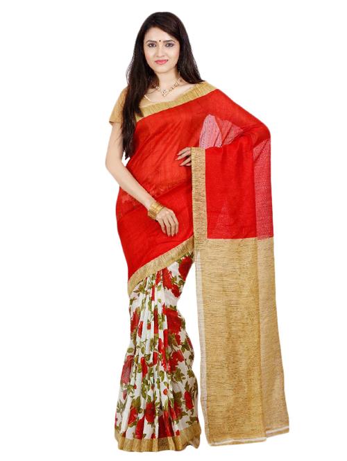 red bhagalpuri saree with blouse - 15171234 - Very Small Image - 1