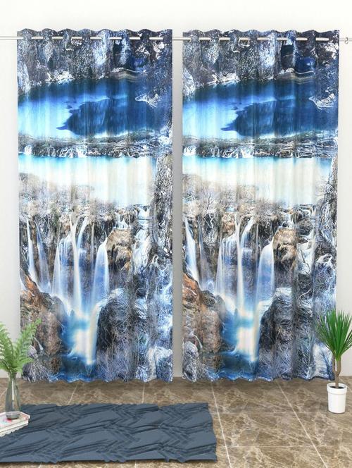 digital printed polyester 2 door curtain (4x7 feet) - 15172542 - Very Small Image - 1