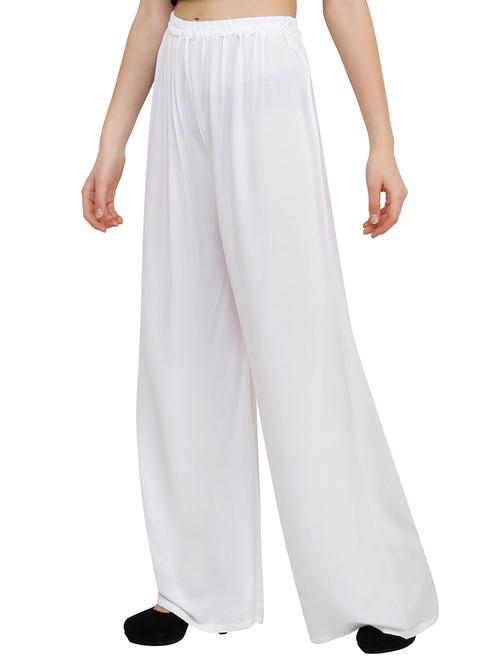 white viscose palazzos - 15172723 - Very Small Image - 1