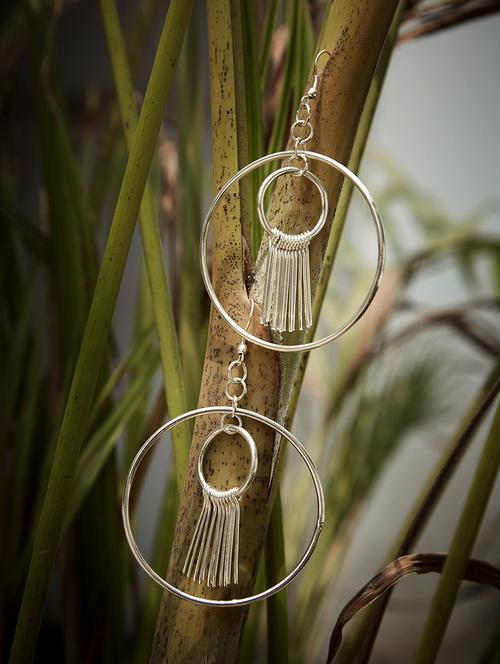 silver metal drop earring - 15172748 - Very Small Image - 1