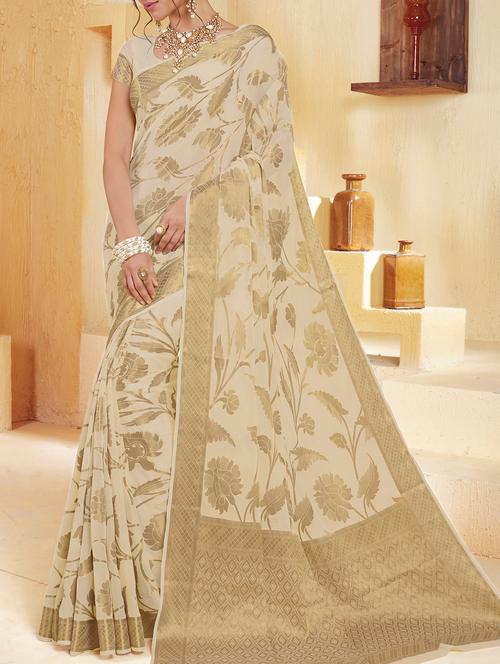 zari woven saree with blouse - 15173625 - Very Small Image - 1