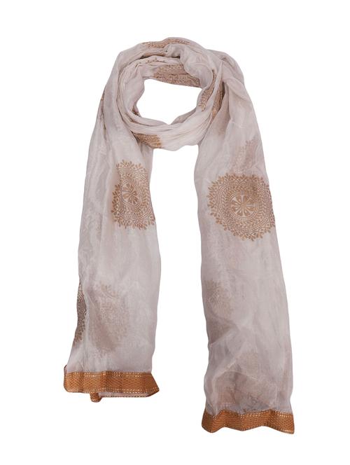 white cotton dupatta - 15177177 - Very Small Image - 1