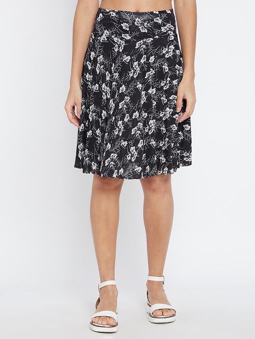 black printed a-line skirt - 15178995 - Very Small Image - 1