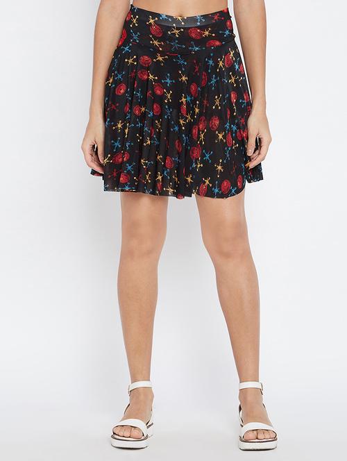 black printed a-line skirt - 15178997 - Very Small Image - 1