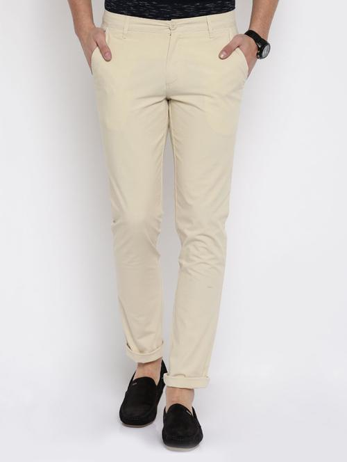 beige cotton blend chinos - 15179303 - Very Small Image - 1