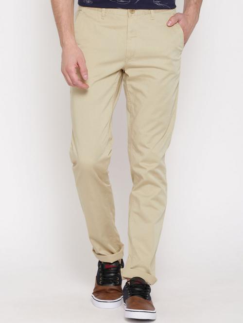 beige cotton blend chinos - 15179307 - Very Small Image - 1